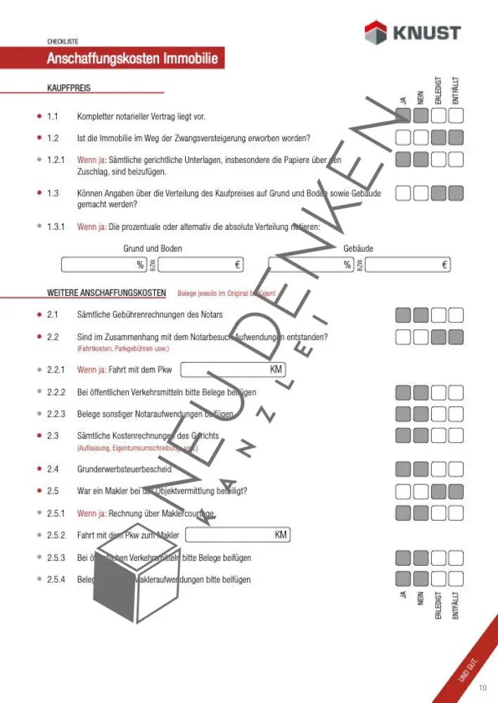 Checkliste Immobilien Checkliste Immobilien